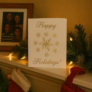 Happy Holidays Snowflakes Foil Card