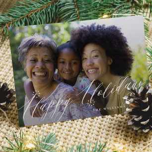 Happy Holidays snowflakes photo Holiday Card