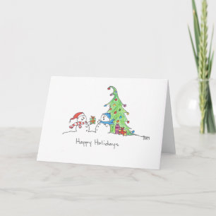 Happy Holidays Snowman Card