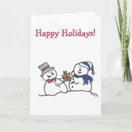 Happy Holidays Snowman Card