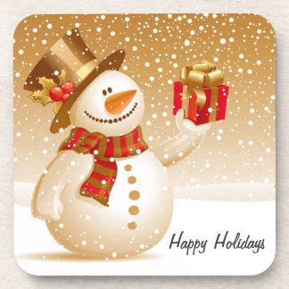 Happy Holidays Snowman Coasters