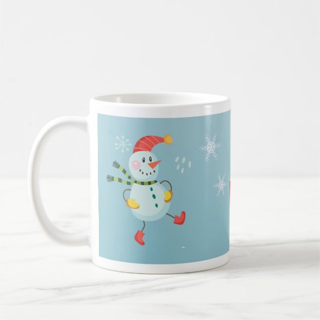 Happy Holidays Snowman Coffee Mug (Left)