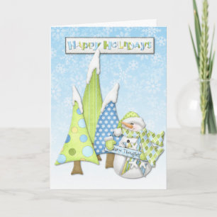 Happy Holidays Snowman Greeting Cards