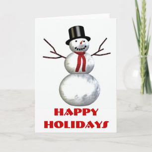 Happy Holidays - snowman Holiday Card