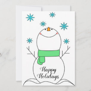 Happy Holidays Snowman Holiday Card