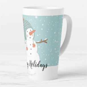 Happy Holidays Snowman Latte Mug