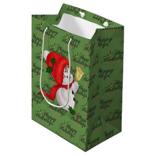 Happy Holidays Snowman Medium Gift Bag