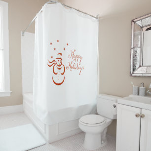 Happy Holidays Snowman Shower Curtain