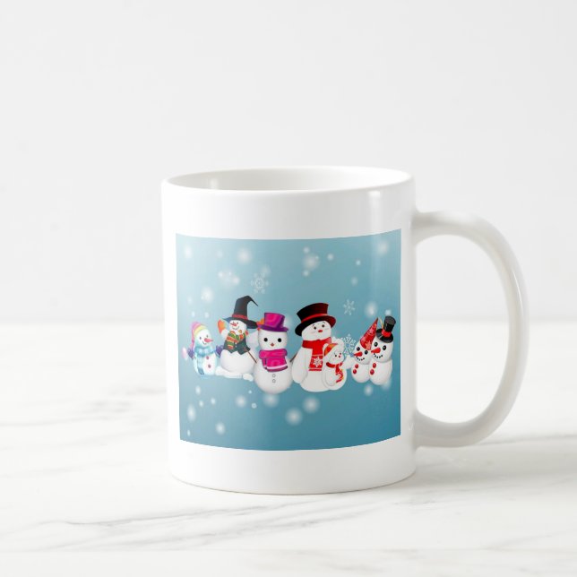 Happy Holidays Snowmen Coffee Mug (Right)