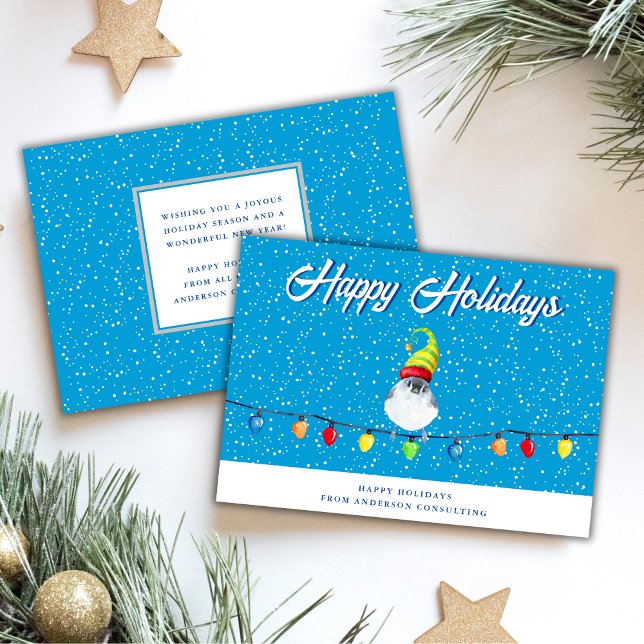 Happy Holidays Snowy Bird Business Holiday Card (Creator Uploaded)