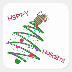 Happy Holidays Square Sticker