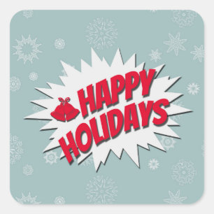Happy Holidays Square Sticker