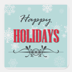 Happy Holidays Square Sticker
