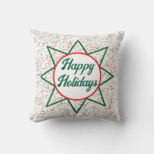 Happy Holidays / Star /  Green Red Splatter