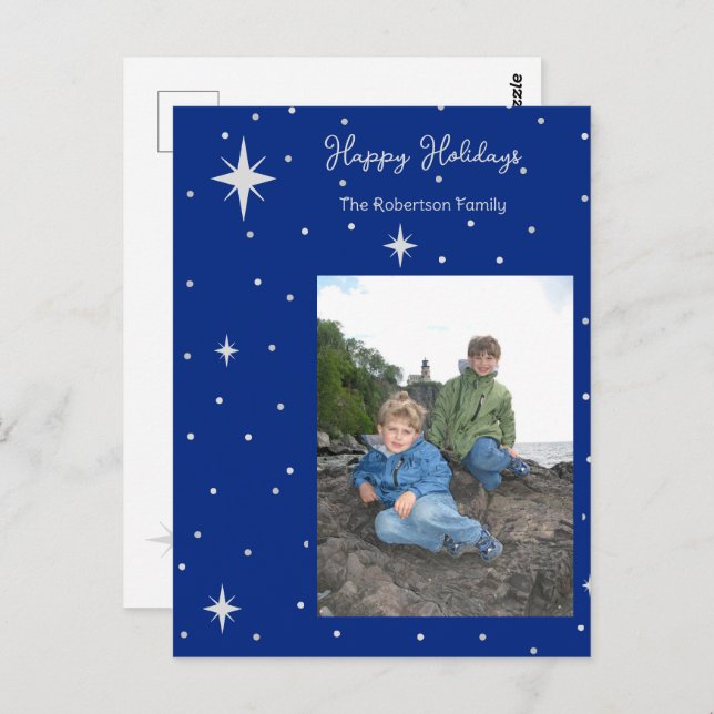 Happy Holidays Starlight Photo Holiday postcard (Front/Back)