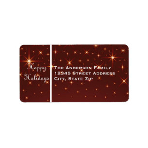 Happy Holidays Stars - Address Label