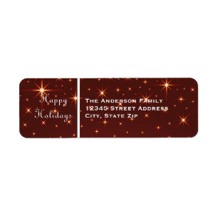 Happy Holidays Stars - Address Label