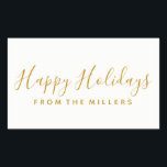 Happy Holidays Sticker Gold Script<br><div class="desc">Sticker with script for Holiday. Add your own text and colours as needed. Can also be used for addresses. Matching Items Available.</div>