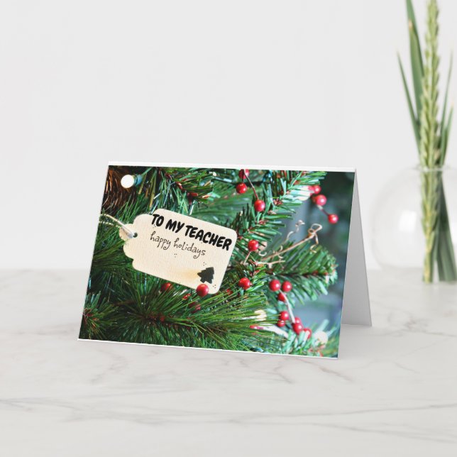 HAPPY HOLIDAYS **TEACHER** CHRISTMAS CARD (Front)