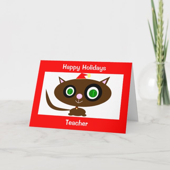 Happy Holidays, Teacher Holiday Card (Front)
