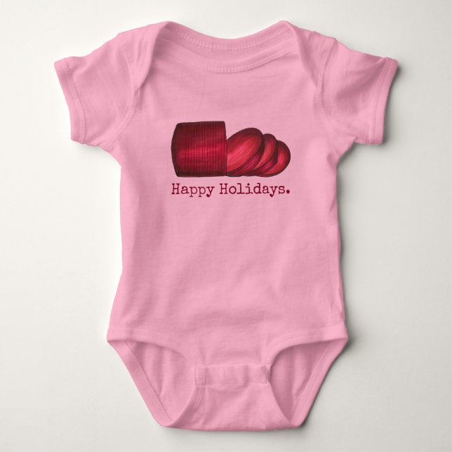 Happy Holidays Thanksgiving Cranberry Sauce Foodie Baby Bodysuit (Front)