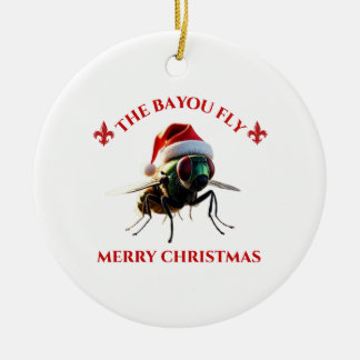 Happy Holidays The Bayou Fly Ceramic Tree Decoration