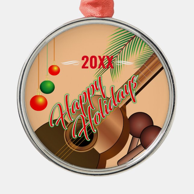 Happy Holidays / THE YEAR Metal Tree Decoration (Front)