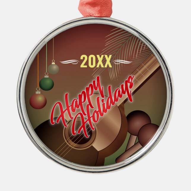 Happy Holidays / THE YEAR Metal Tree Decoration (Front)