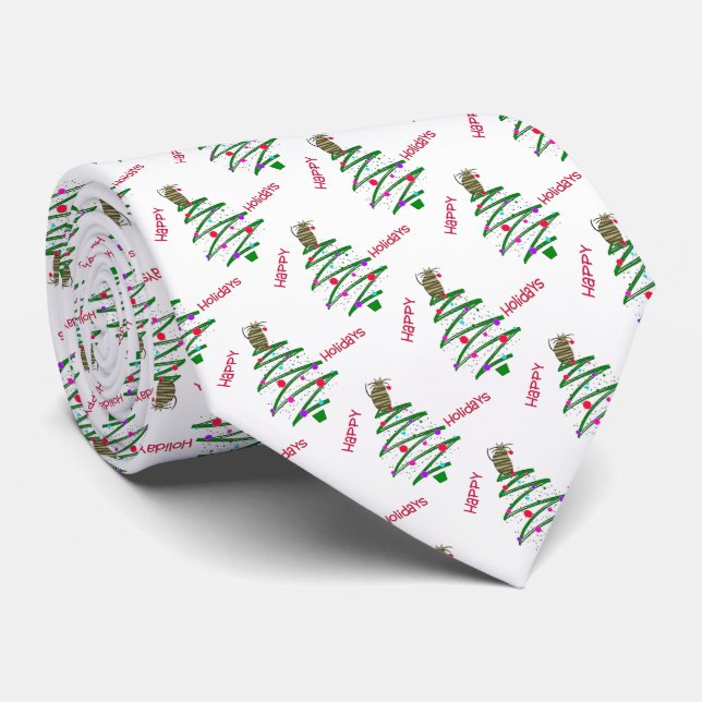 Happy Holidays Tie (Rolled)