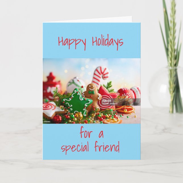 **HAPPY HOLIDAYS** TO A "SPECIAL FRIEND" HOLIDAY CARD (Front)
