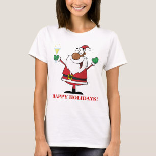 Happy Holidays Toast from Black Santa T-Shirt
