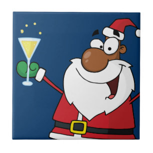 Happy Holidays Toast from Black Santa Tile