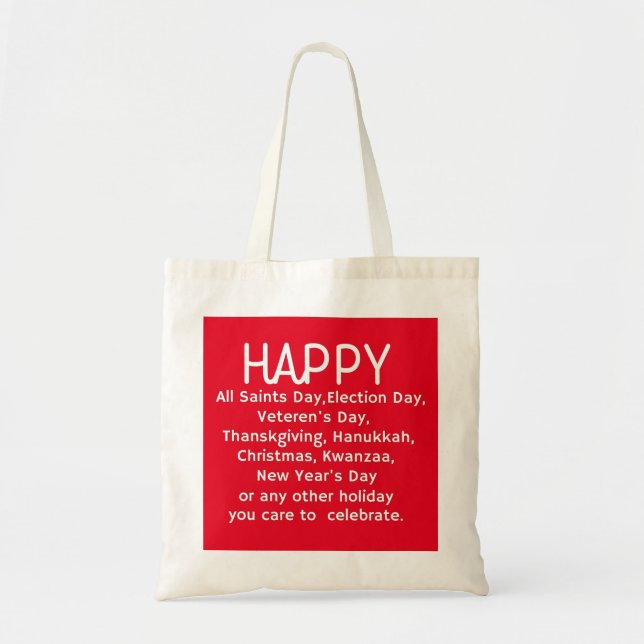 Happy Holidays Tote Bag (Front)