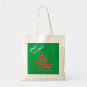 Happy Holidays Tree Snowflakes Tote Bag