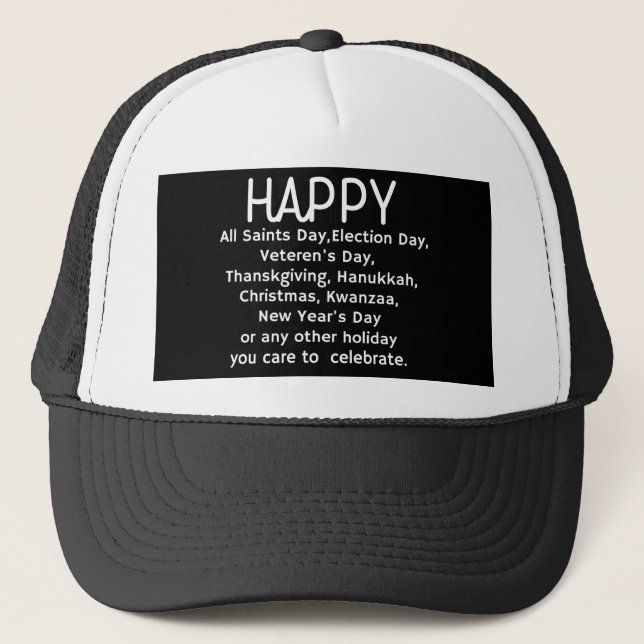 Happy Holidays Trucker Hat (Front)