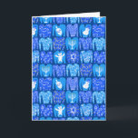 Happy Holidays Ugly Hannukah Sweater Card<br><div class="desc">Customisable greeting card with a fun pattern on the front. Add or edit your own text to the inside of the card.
Check my shop for more colours,  patterns and  card designs plus matching items too!</div>