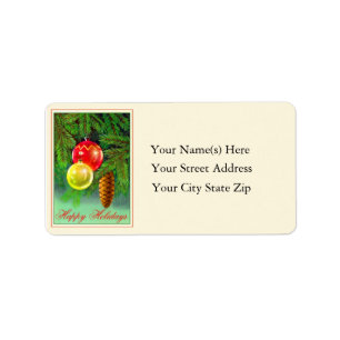 Happy Holidays Vintage Address Label