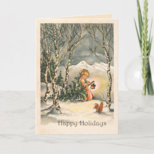 Happy Holidays Vintage Custom Greeting Card