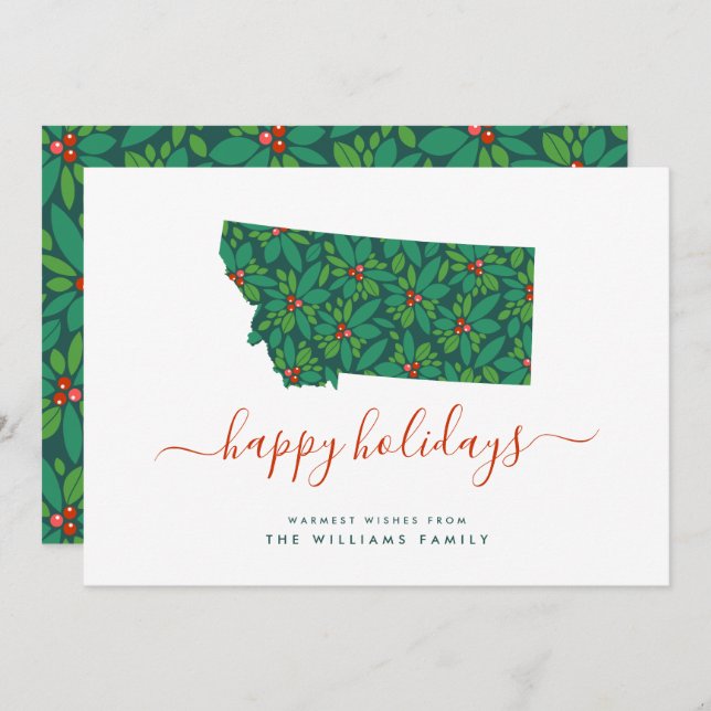 HAPPY HOLIDAYS Warm Wishes From Montana (Front/Back)