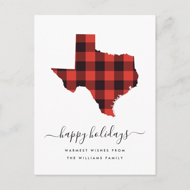 Happy Holidays | Warm Wishes From Texas Postcard (Front)