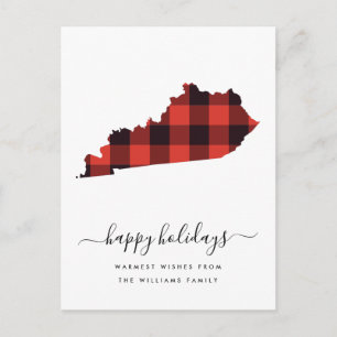 Happy Holidays   Warm Wishes Kentucky Postcard