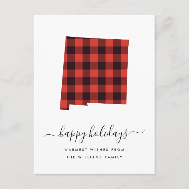 Happy Holidays | Warm Wishes New Mexico Postcard (Front)