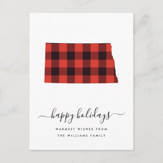 Happy Holidays | Warm Wishes North Dakota Postcard
