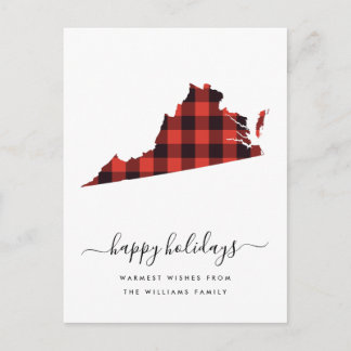 Happy Holidays | Warm Wishes Virginia Postcard