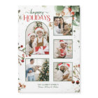 Happy Holidays Watercolor Holly Botanical 5 Photo