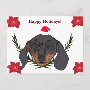 Happy Holidays Weiner Dog Postcard