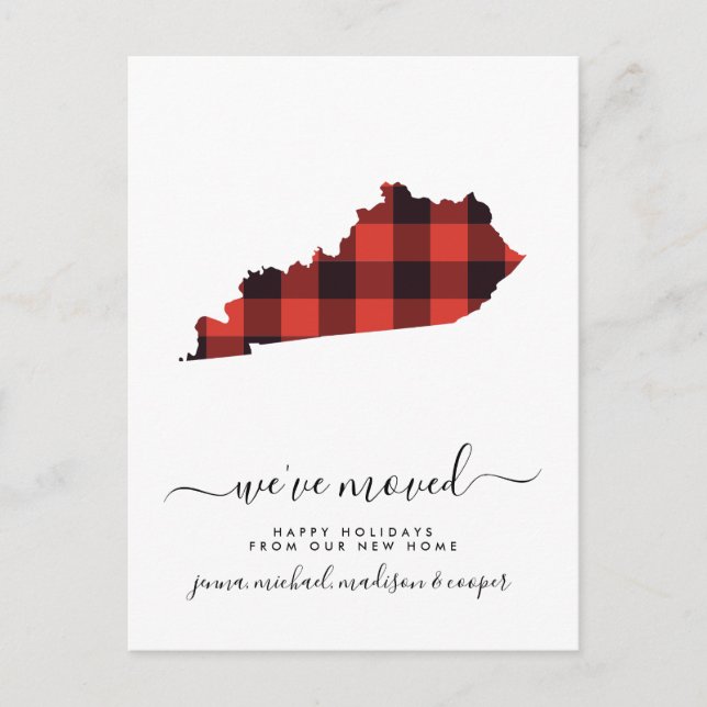 Happy Holidays | We've Moved | Kentucky Postcard (Front)