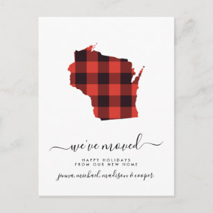Happy Holidays   We've Moved   Wisconsin Postcard