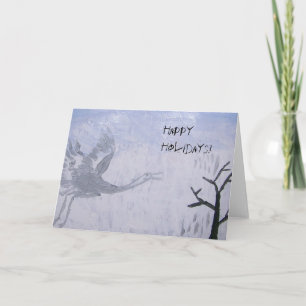 Happy Holidays Whooping Crane Holiday Card