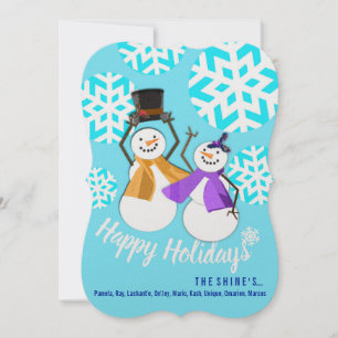 HAPPY HOLIDAYS Winter Friends Holiday Card